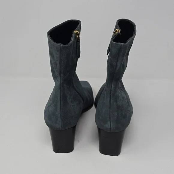 Marion Parke Pauline Suede Smoke Color Ankle Booties Size 40.5